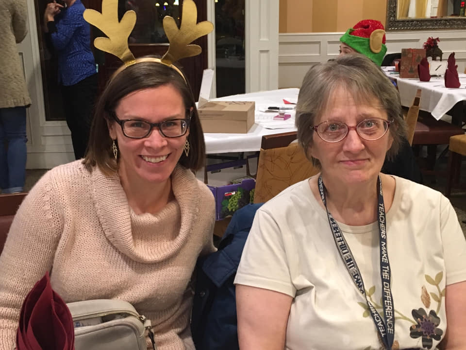 Friends at a christmas party